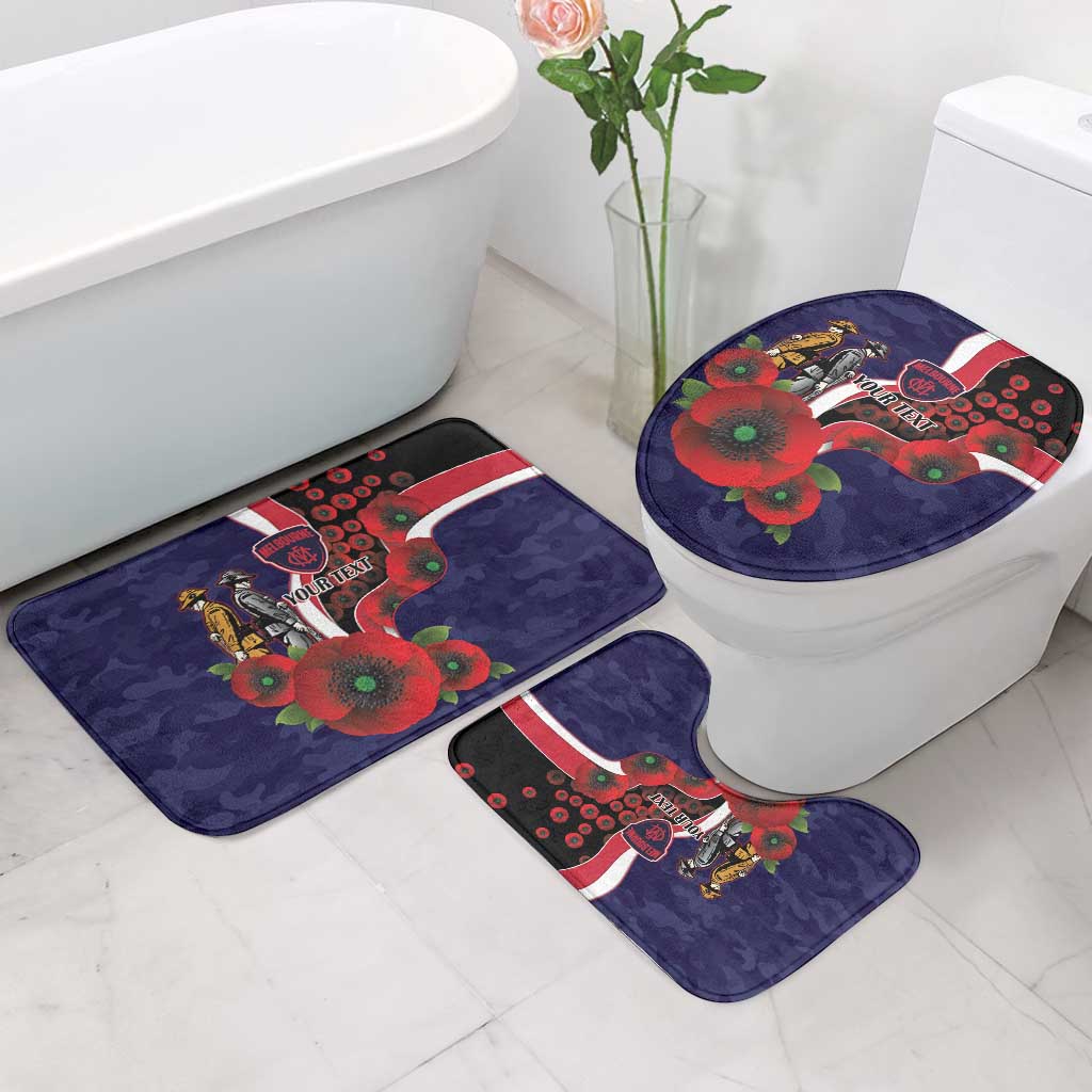 Melbourne Demons ANZAC Personalised Bathroom Set Lest We Forget Poppy Camo