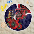 Melbourne Demons ANZAC Personalised Beach Blanket Lest We Forget Poppy Camo