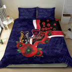Melbourne Demons ANZAC Personalised Bedding Set Lest We Forget Poppy Camo
