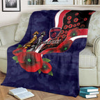 Melbourne Demons ANZAC Personalised Blanket Lest We Forget Poppy Camo