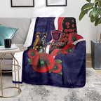 Melbourne Demons ANZAC Personalised Blanket Lest We Forget Poppy Camo