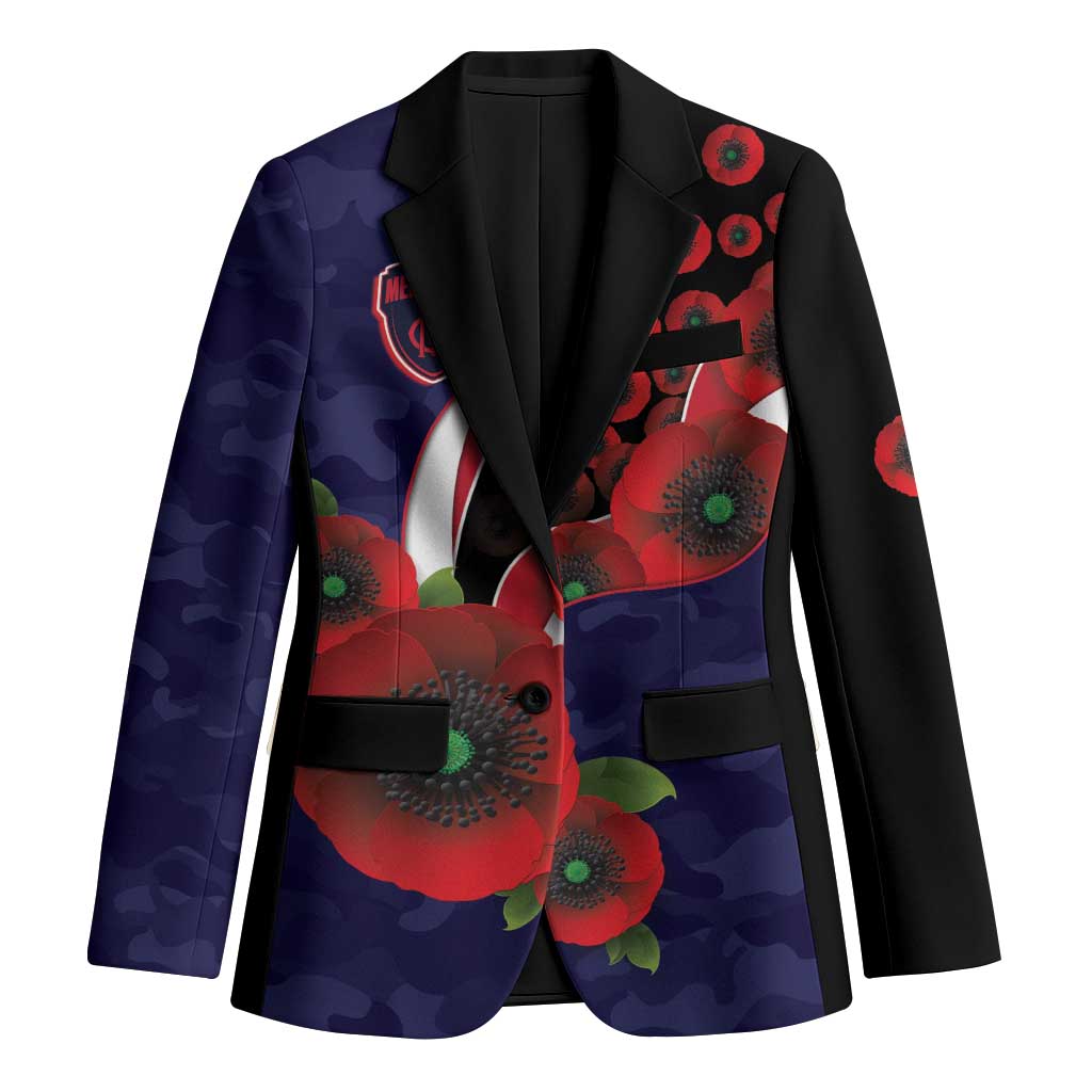 Melbourne Demons ANZAC Personalised Blazer Lest We Forget Poppy Camo