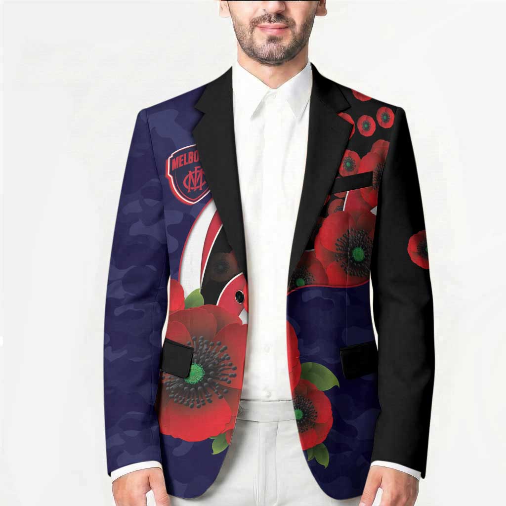 Melbourne Demons ANZAC Personalised Blazer Lest We Forget Poppy Camo
