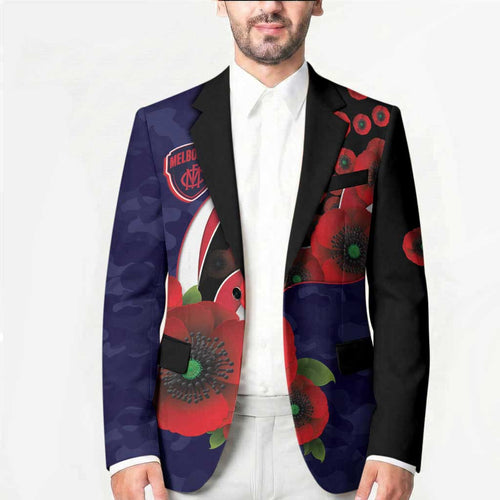 Melbourne Demons ANZAC Personalised Blazer Lest We Forget Poppy Camo