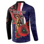 Melbourne Demons ANZAC Personalised Button Sweatshirt Lest We Forget Poppy Camo