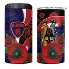 Melbourne Demons ANZAC Personalised 4 in 1 Can Cooler Tumbler Lest We Forget Poppy Camo