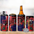 Melbourne Demons ANZAC Personalised 4 in 1 Can Cooler Tumbler Lest We Forget Poppy Camo