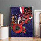 Melbourne Demons ANZAC Personalised Canvas Wall Art Lest We Forget Poppy Camo