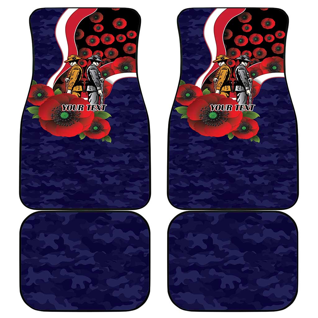 Melbourne Demons ANZAC Personalised Car Mats Lest We Forget Poppy Camo