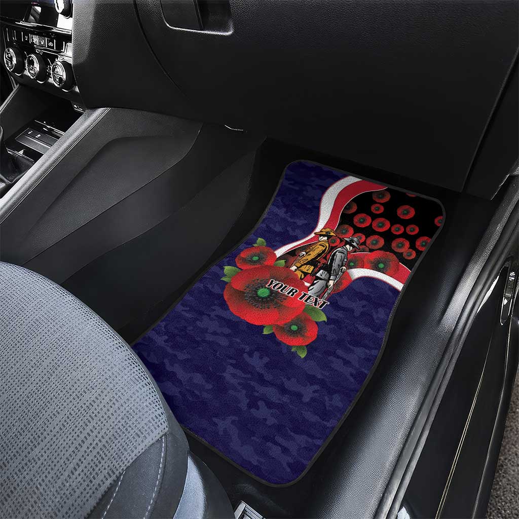 Melbourne Demons ANZAC Personalised Car Mats Lest We Forget Poppy Camo