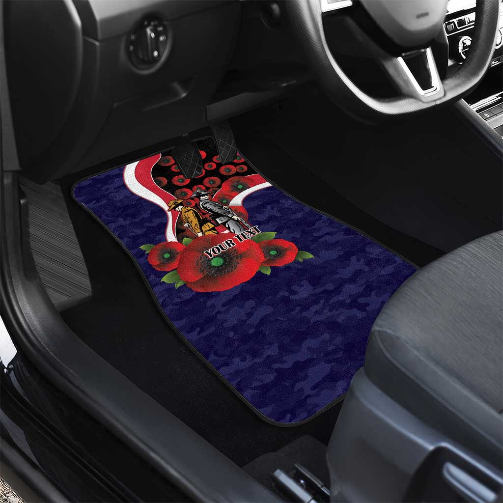 Melbourne Demons ANZAC Personalised Car Mats Lest We Forget Poppy Camo
