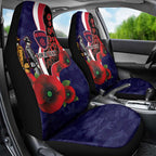 Melbourne Demons ANZAC Personalised Car Seat Cover Lest We Forget Poppy Camo