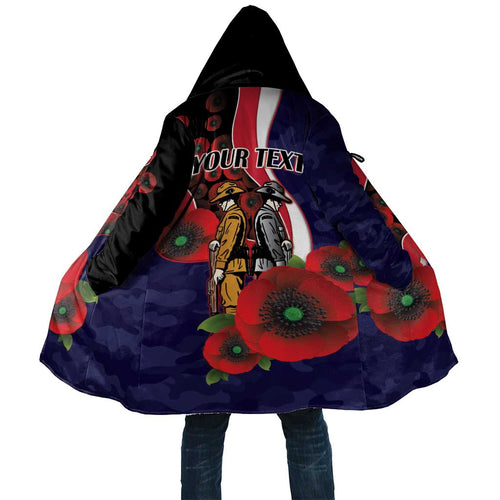 Melbourne Demons ANZAC Personalised Cloak Lest We Forget Poppy Camo