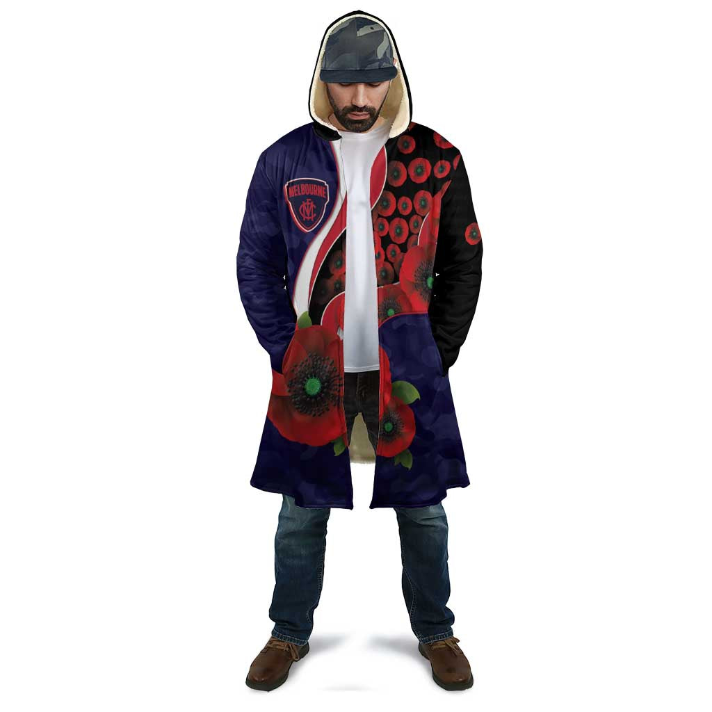 Melbourne Demons ANZAC Personalised Cloak Lest We Forget Poppy Camo