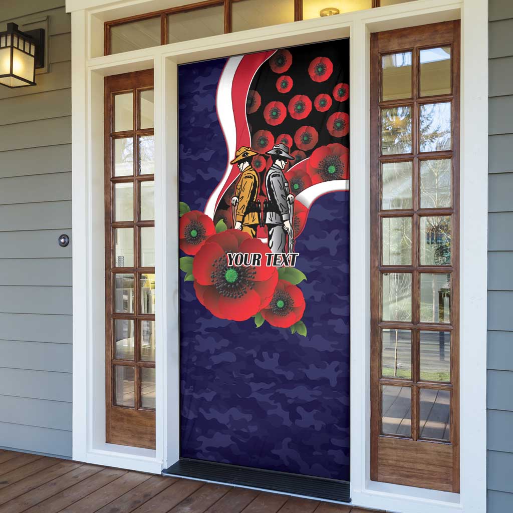Melbourne Demons ANZAC Personalised Door Cover Lest We Forget Poppy Camo