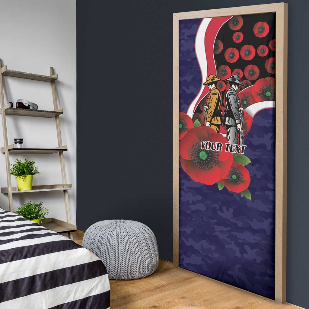 Melbourne Demons ANZAC Personalised Door Cover Lest We Forget Poppy Camo
