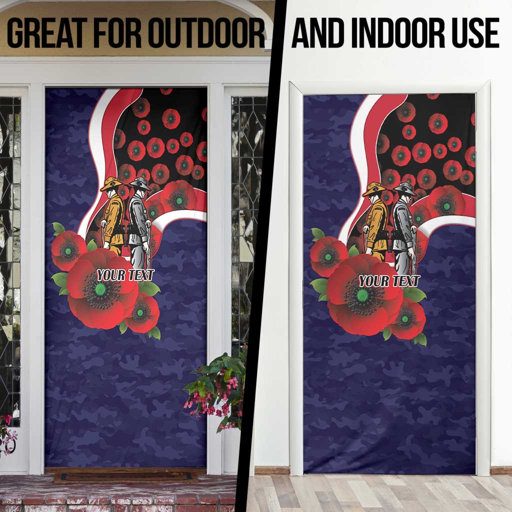 Melbourne Demons ANZAC Personalised Door Cover Lest We Forget Poppy Camo