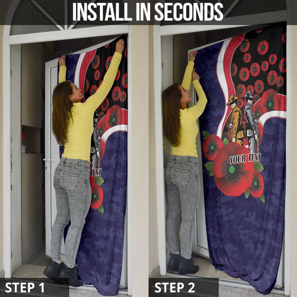Melbourne Demons ANZAC Personalised Door Cover Lest We Forget Poppy Camo