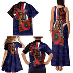 Melbourne Demons ANZAC Personalised Family Matching Tank Maxi Dress and Hawaiian Shirt Lest We Forget Poppy Camo