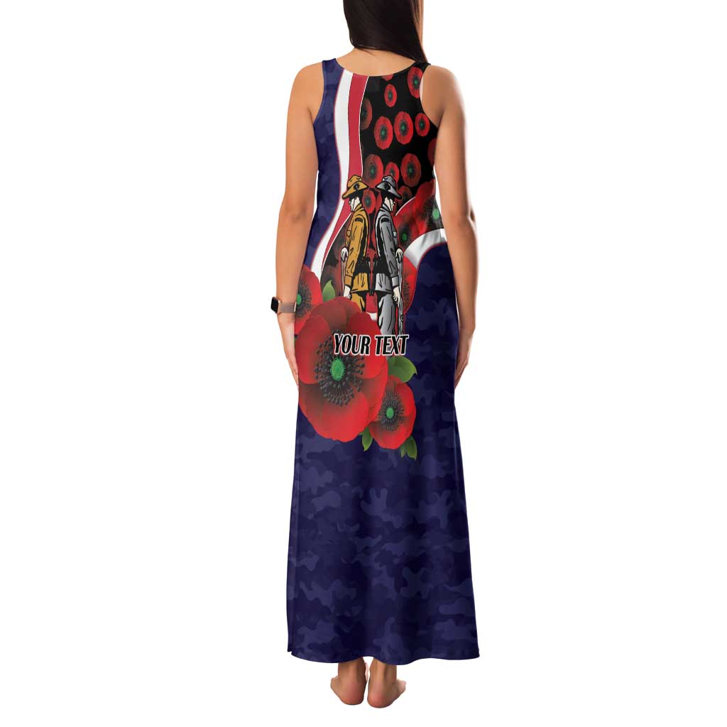 Melbourne Demons ANZAC Personalised Family Matching Tank Maxi Dress and Hawaiian Shirt Lest We Forget Poppy Camo