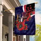Melbourne Demons ANZAC Personalised Garden Flag Lest We Forget Poppy Camo