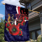 Melbourne Demons ANZAC Personalised Garden Flag Lest We Forget Poppy Camo