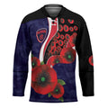Melbourne Demons ANZAC Personalised Hockey Jersey Lest We Forget Poppy Camo