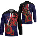 Melbourne Demons ANZAC Personalised Hockey Jersey Lest We Forget Poppy Camo