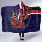 Melbourne Demons ANZAC Personalised Hooded Blanket Lest We Forget Poppy Camo