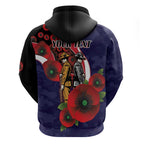Melbourne Demons ANZAC Personalised Hoodie Lest We Forget Poppy Camo