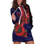 Melbourne Demons ANZAC Personalised Hoodie Dress Lest We Forget Poppy Camo