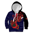 Melbourne Demons ANZAC Personalised Kid Hoodie Lest We Forget Poppy Camo