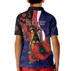 Melbourne Demons ANZAC Personalised Kid Polo Shirt Lest We Forget Poppy Camo