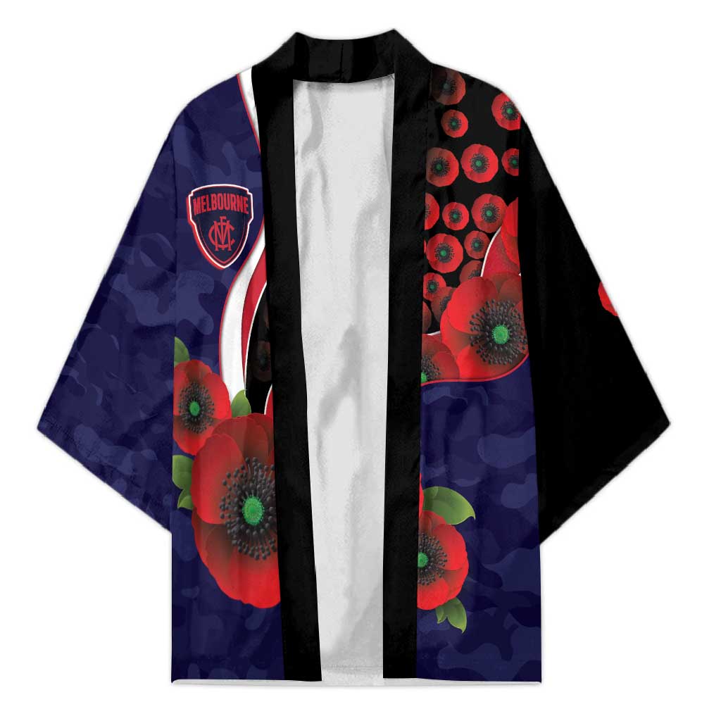 Melbourne Demons ANZAC Personalised Kimono Lest We Forget Poppy Camo