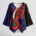 Melbourne Demons ANZAC Personalised Kimono Sleeve Blouse Lest We Forget Poppy Camo
