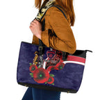Melbourne Demons ANZAC Personalised Leather Tote Bag Lest We Forget Poppy Camo