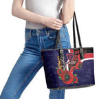Melbourne Demons ANZAC Personalised Leather Tote Bag Lest We Forget Poppy Camo