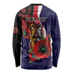 Melbourne Demons ANZAC Personalised Long Sleeve Shirt Lest We Forget Poppy Camo