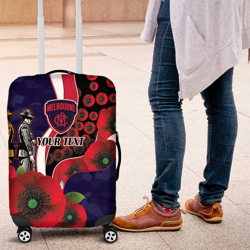Melbourne Demons ANZAC Personalised Luggage Cover Lest We Forget Poppy Camo