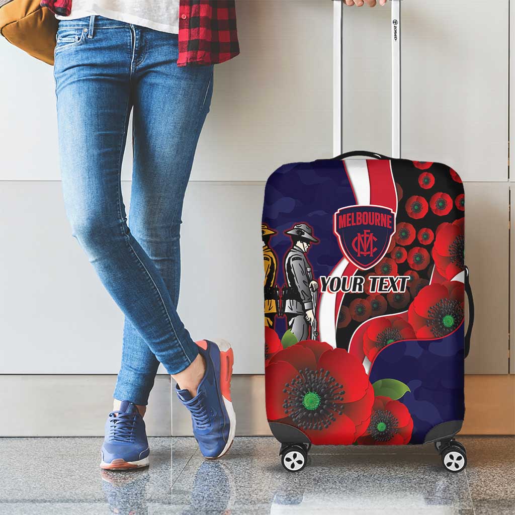 Melbourne Demons ANZAC Personalised Luggage Cover Lest We Forget Poppy Camo