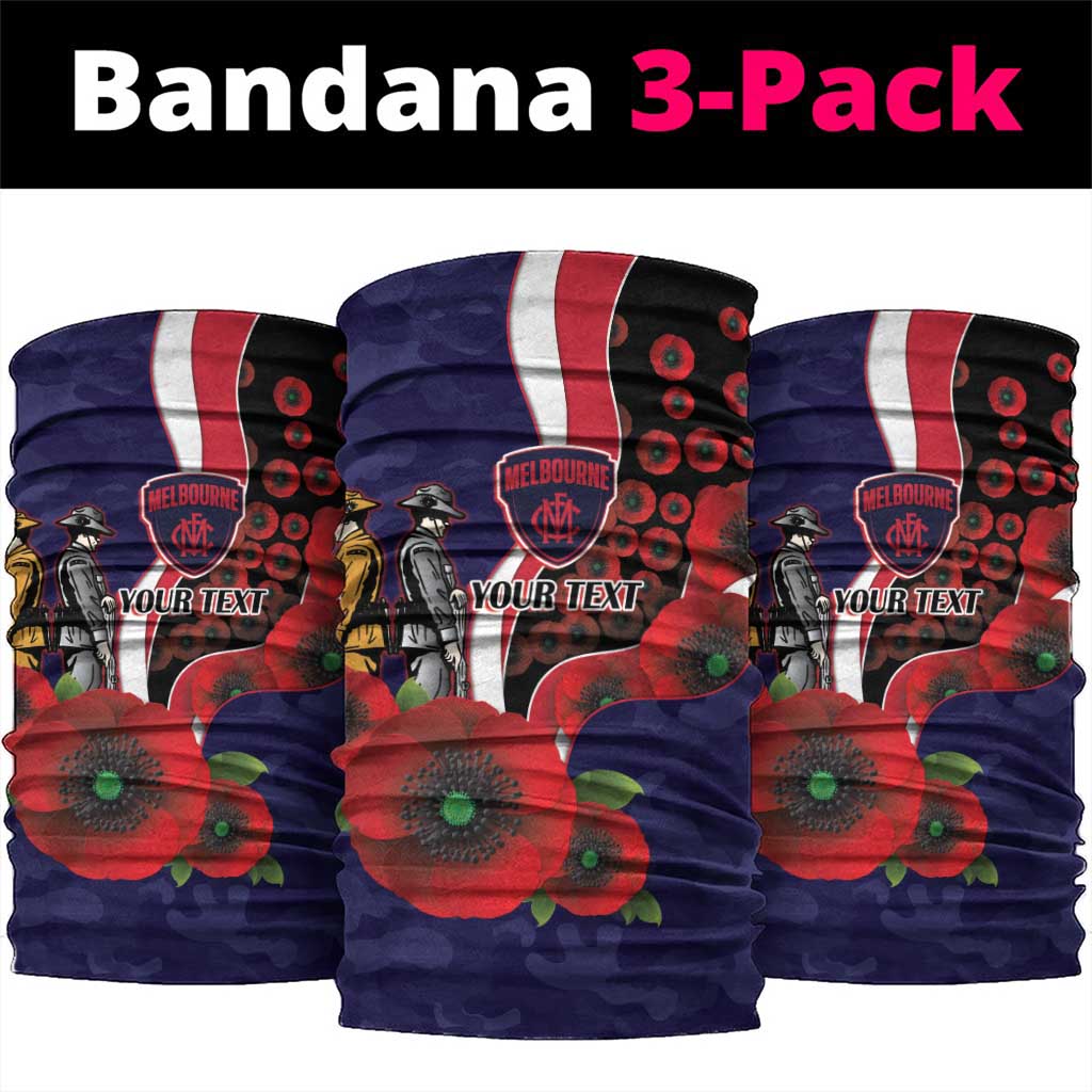 Melbourne Demons ANZAC Personalised Neck Gaiter Lest We Forget Poppy Camo
