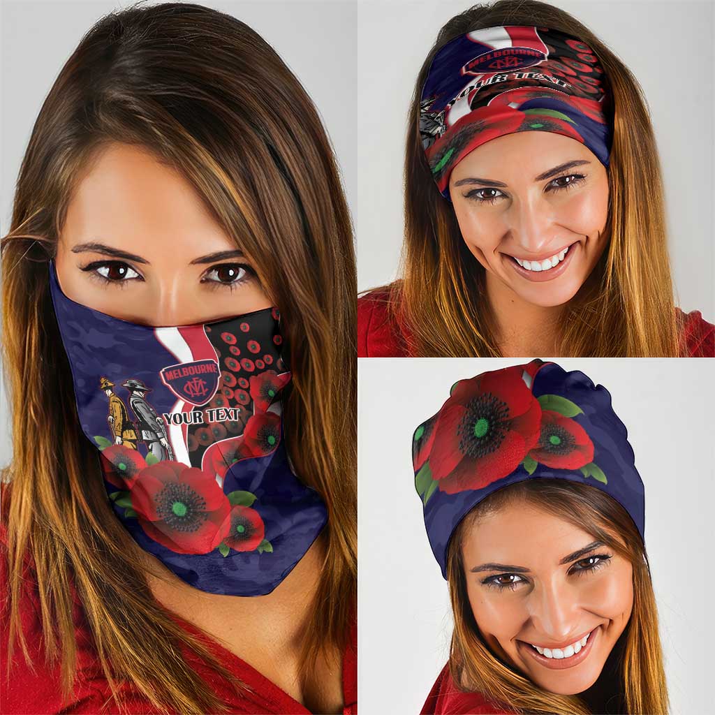 Melbourne Demons ANZAC Personalised Neck Gaiter Lest We Forget Poppy Camo