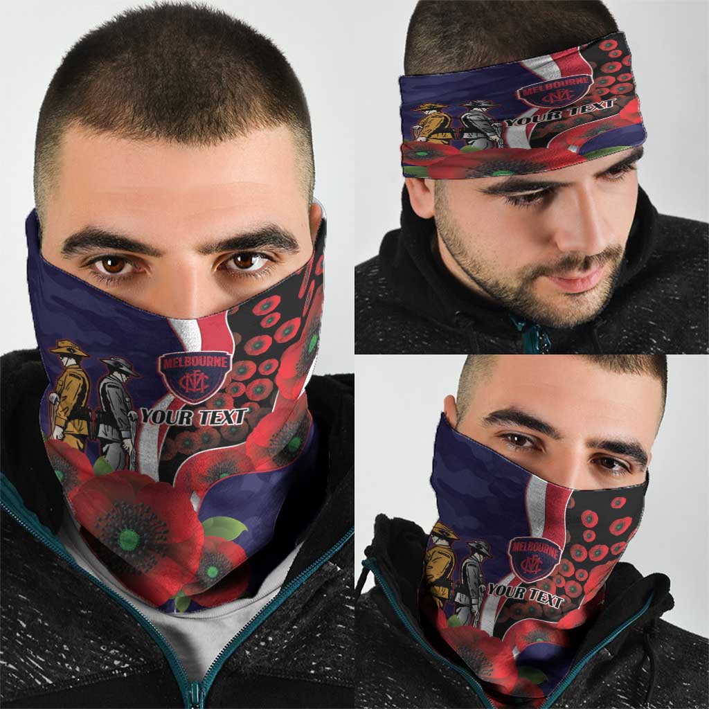 Melbourne Demons ANZAC Personalised Neck Gaiter Lest We Forget Poppy Camo