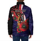 Melbourne Demons ANZAC Personalised Padded Jacket Lest We Forget Poppy Camo