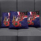 Melbourne Demons ANZAC Personalised Pillow Cover Lest We Forget Poppy Camo