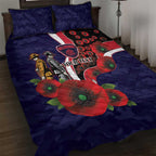 Melbourne Demons ANZAC Personalised Quilt Bed Set Lest We Forget Poppy Camo