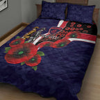 Melbourne Demons ANZAC Personalised Quilt Bed Set Lest We Forget Poppy Camo