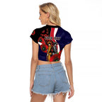 Melbourne Demons ANZAC Personalised Raglan Cropped T Shirt Lest We Forget Poppy Camo
