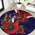 Melbourne Demons ANZAC Personalised Round Carpet Lest We Forget Poppy Camo