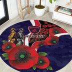 Melbourne Demons ANZAC Personalised Round Carpet Lest We Forget Poppy Camo